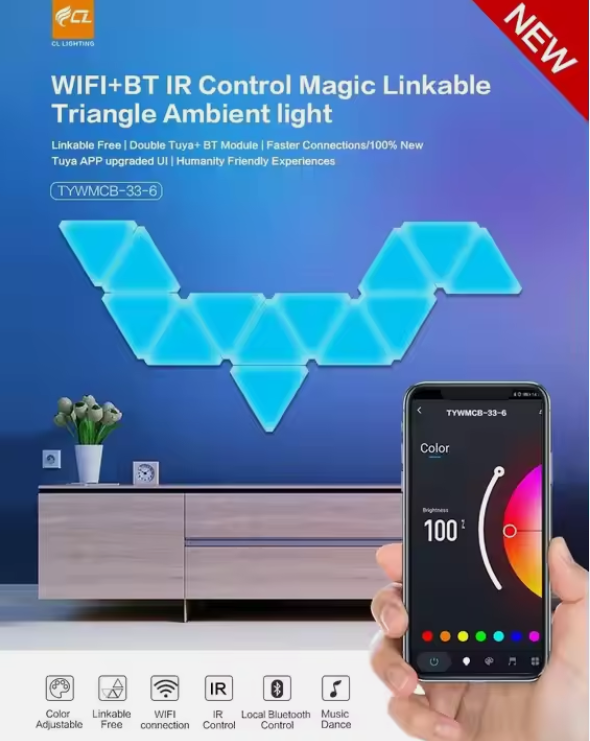 Triangle ambient panel light تحكم هاتف وريمونت - NOCT.X