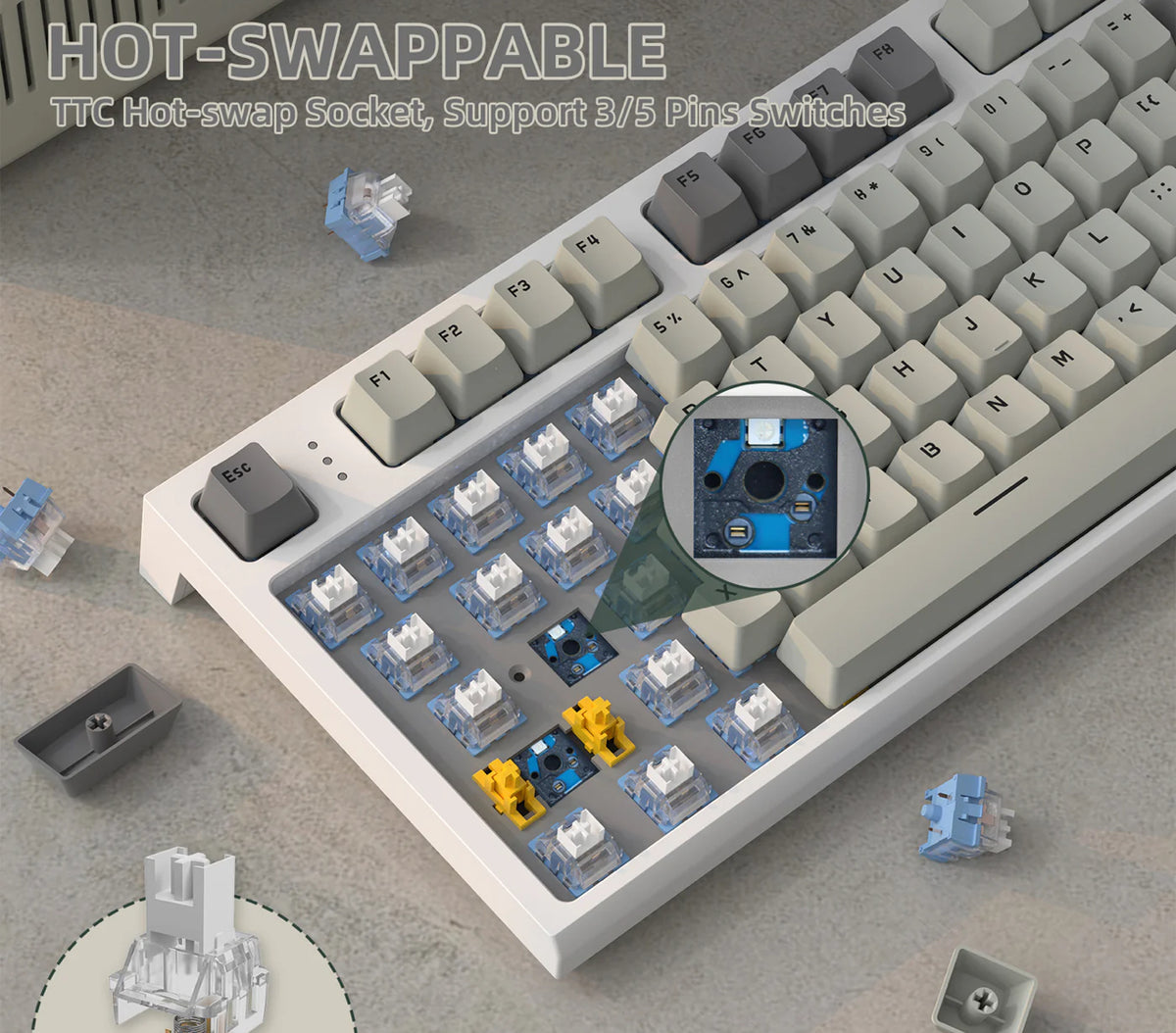 ATTACK SHARK K86 Wireless Mechanical كيبورد - NOCT.X