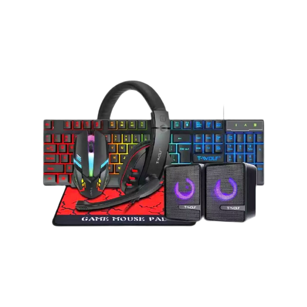 البكج الكامل ماوس )+ كيبورد + سماعة + ماوس باد + سبيكر(